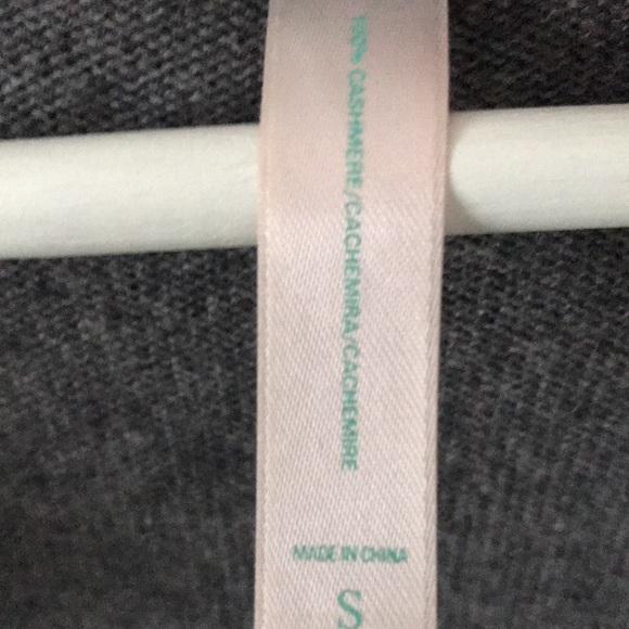 Aqua Grey 100% Cashmere Long Cardigan with Ruffle. - Picture 3 of 10